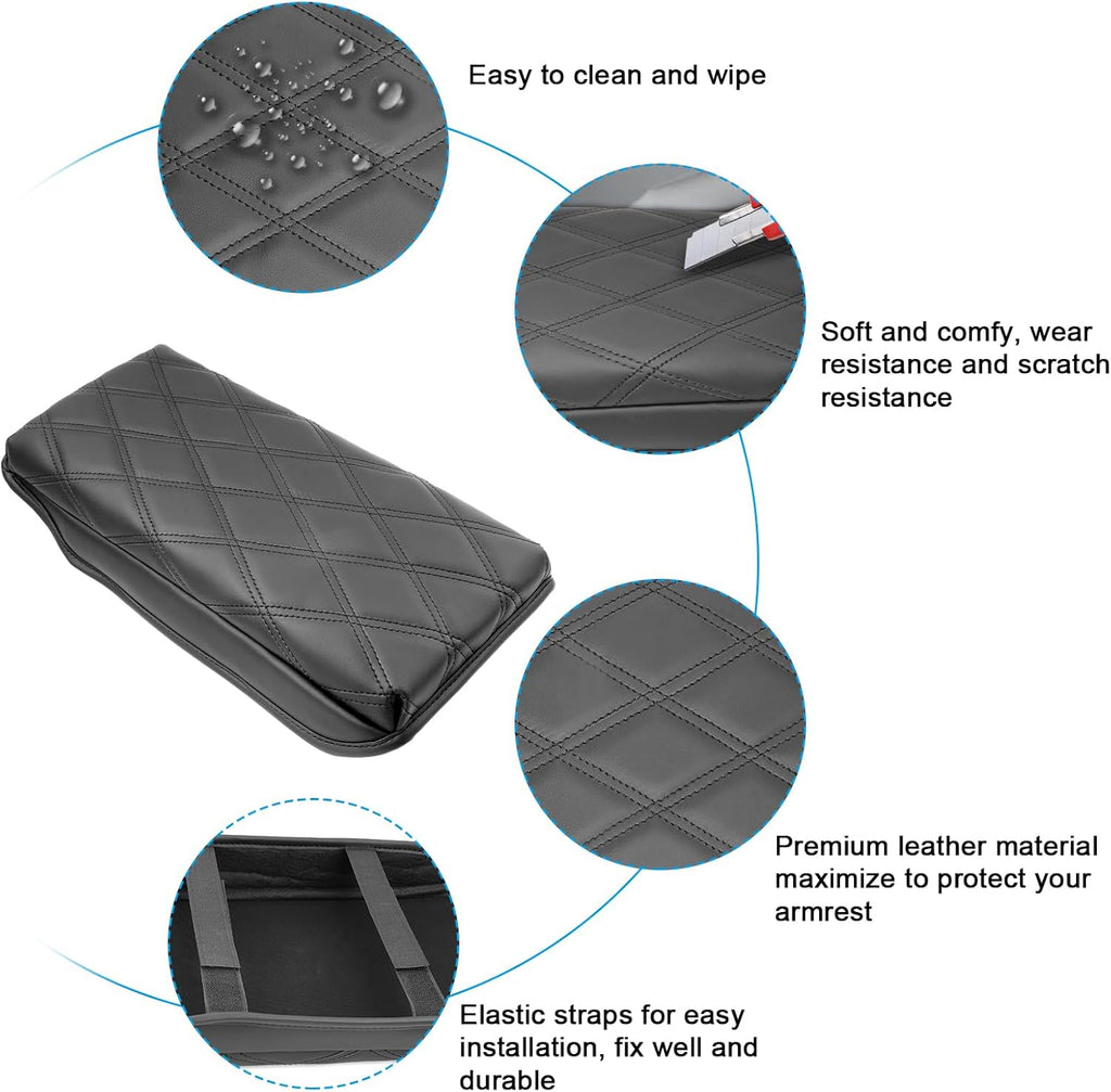 SXCY for 2023 2024 2025 Toyota Crown Armrest Cover Pad for Toyota Crown Accessories 2023-2025 Crown Signia Center Console Cover Cushion 2025 Crown Middle Console Cover (Add-Pad w/Argyle&Black Line)