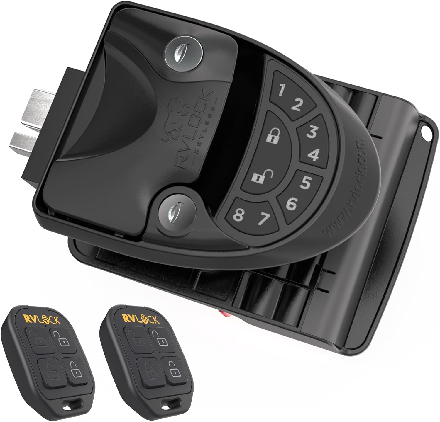 RVLOCK V4 RV Door Lock Keyless Entry with Remote, Secure and Convenient Camper Latch Replacement, Durable RV Door Lock Replacement for Trailers with Patented Security Technology