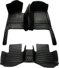 Add Personal Touch to Your Vehicle with IMEISH Customizable Logo Text Car Mats for 99% of vehiclesPads Protection Non-Slip Leather Floor Liners (Black Green Stripe)