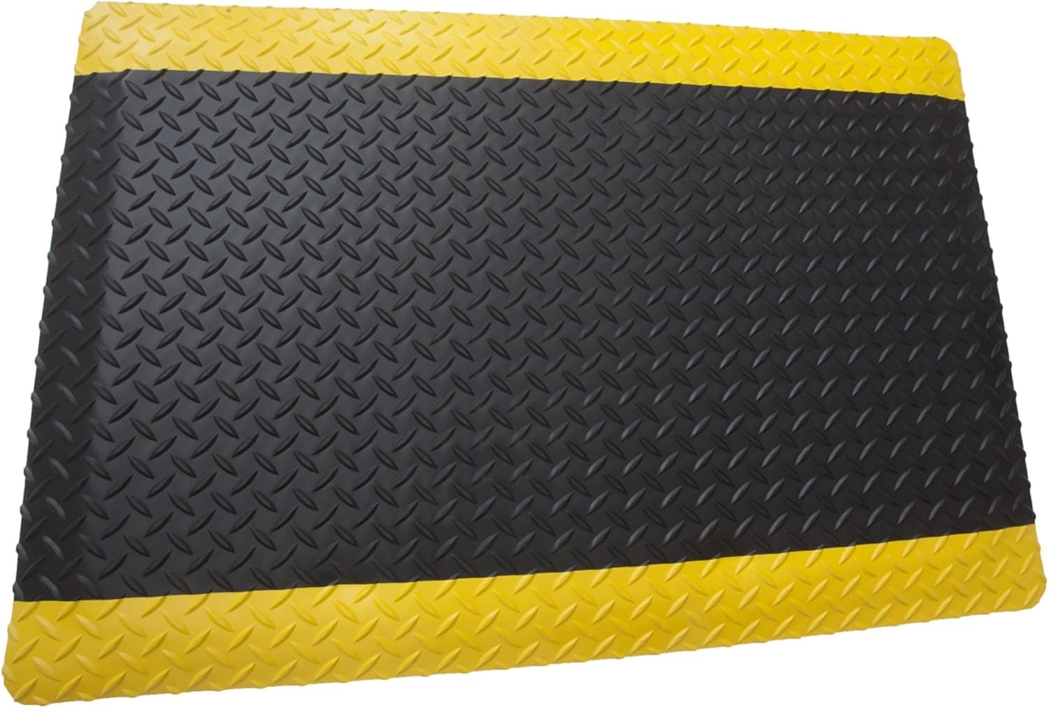 Rhino Mats, American Classic Diamond Anti-Fatigue Mats, Industrial Ergonomic Comfort Standing Mat for Work, Home, Garage, Office, Kitchen or Anywhere (Black/Yellow 9/16" Thick, 3 FT. x 12 FT.)