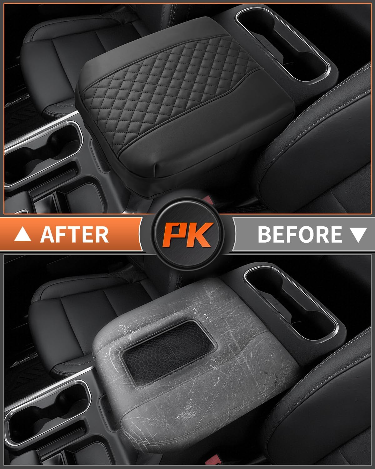 Shademax Center Console Cover for Chevy Silverado/GMC Sierra 1500 2019-2025 2026,Tahoe & Suburban & Yukon 2021-2025 Bucket Seat, Armrest Cover for Silverado Accessories Leather Cushion Pad Protector