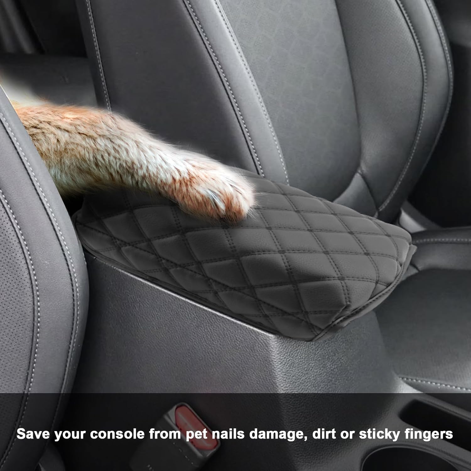 SXCY for 2024 2025 Kia Seltos Armrest Cover for Kia Seltos 2025 Accessories 2021-2024 2025 Seltos Center Console Cover Pad 2024 2025 Seltos Middle Console Cover (Thick Soft Pad)