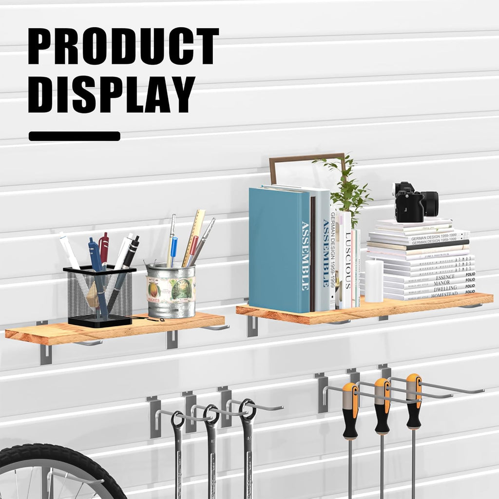 25 PK Silver 6 inch Wall Mounted Slatwall Hooks – Heavy-Duty Storage & Organization Solution