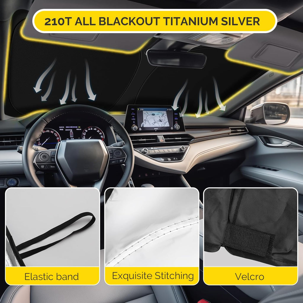 Car Windshield Sun Shade Compatible with 2020 2021 2022 2023 2024 2025 Toyota Corolla Accessories Foldable Front Window Sunshade Custom Windshield Cover Sun Visor Block UV Rays