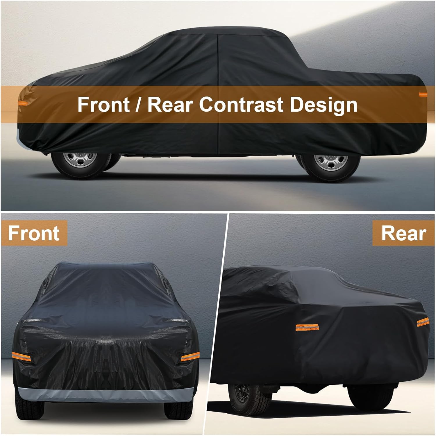 Kayme Truck Cover Custom Fit Dodge Ram 1500(2002-2025) Regular Cab Short Bed. Full Exterior Heavy Duty Outdoor Pickup Truck Car Cover Waterproof All Weather.Car Tarp for Wind Sun Dust Protection.Black