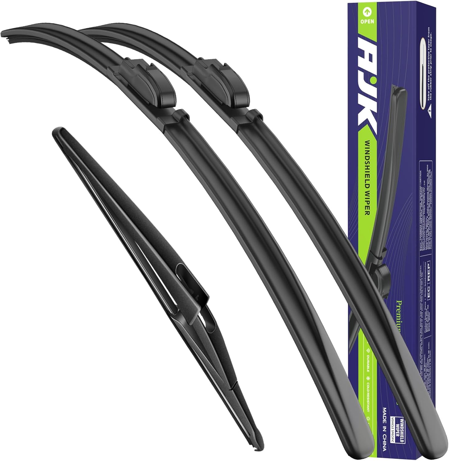 AJK Wiper Blades for INFINITI QX60 2014 2015 2016 2017 2018 2019 2020 2021 2022 2023 2024 2025, 3 Piece All Weather OEM Quality Automotive Replacement Windshield Wiper Blades for My Car
