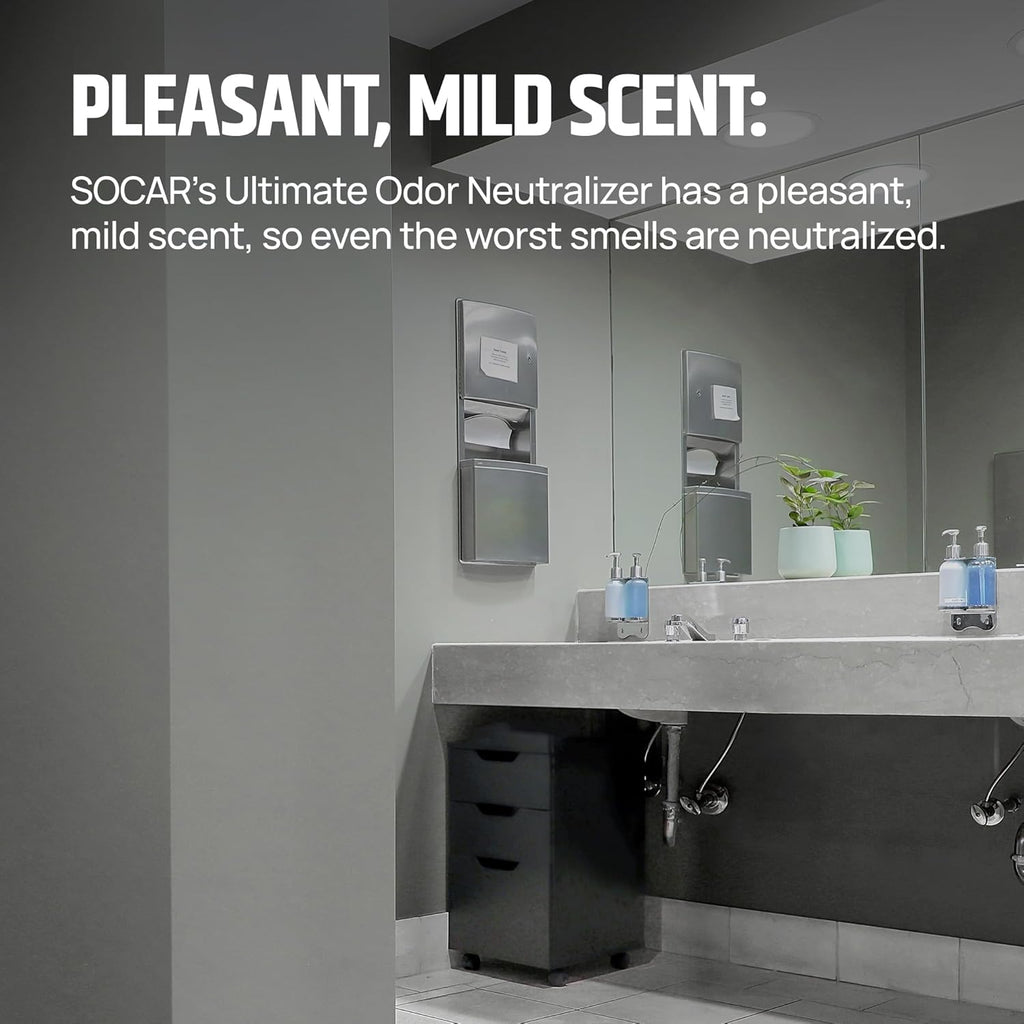 SOCAR - Odor Neutralizer 128oz Liquid REFILL - Odor Eliminator for Home, Office, Gym, Car. Eliminates Odors from Pets, Cooking, Sports Gear, Urine, Vomit & Unwanted, Strong Odors