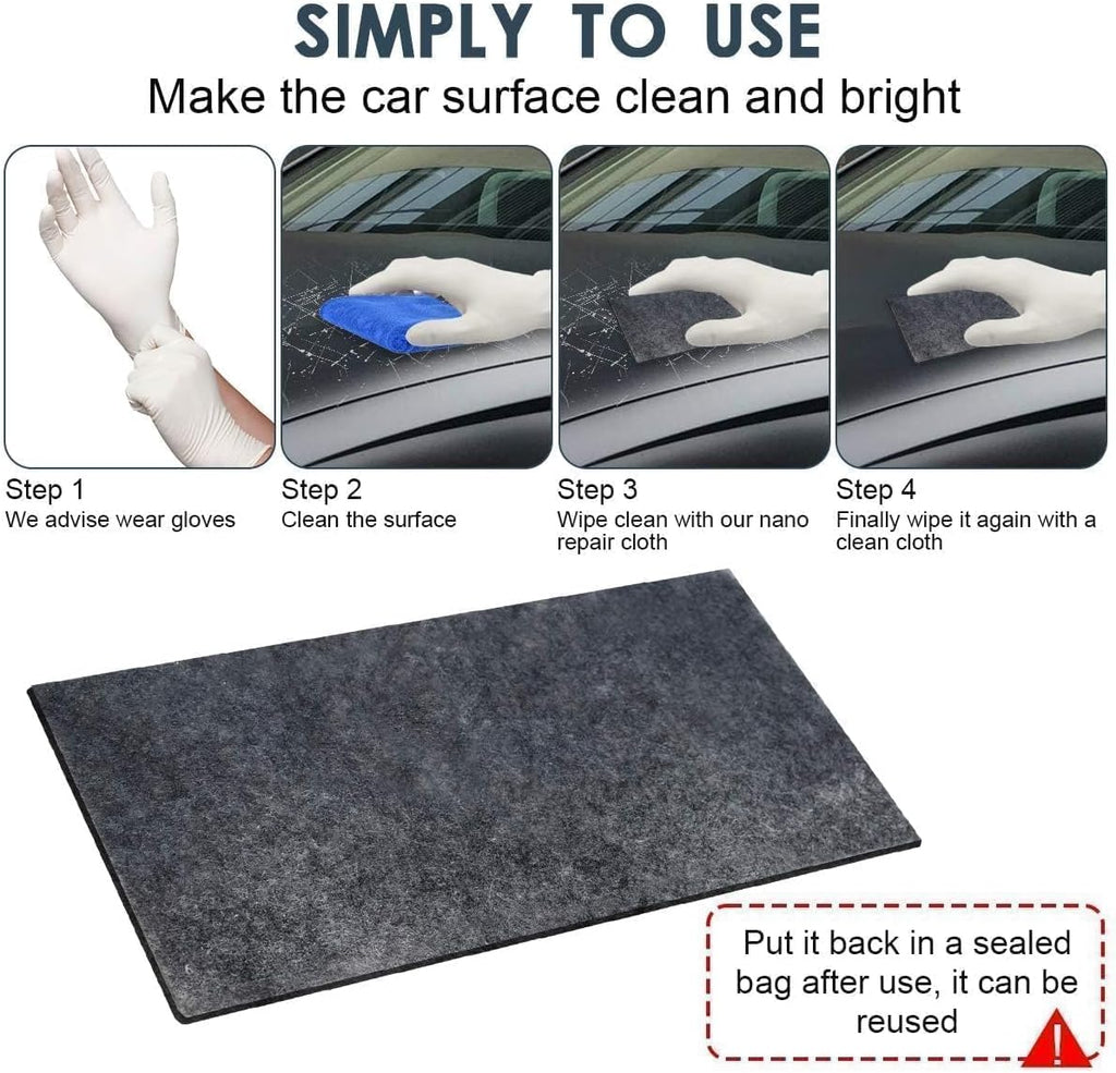 Car Scratches Remover,6 Pack 2025 Nano Sparkle Cloth for Car Scratches Multi-Purpose Nano Magic Cloth Easy to Repair Paint Scratches,Water Spots Surface Polishing