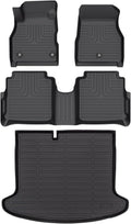 Wayhigh-All Weather Floor Mats & Cargo Liner Set for Nissan Kicks 2018-2024,Custom Fit TPE Car Mats Waterproof Heavy Duty Rubber Floor Liners Kicks Accessories