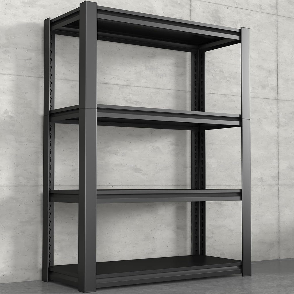Storage Shelves,Small Shelves Unit and Storage,4 Tier Metal Shelf with Adjustable Shelves,Metal Storage Racks Heavy Duty Load 2000lb,Warehouse,Basement,Black