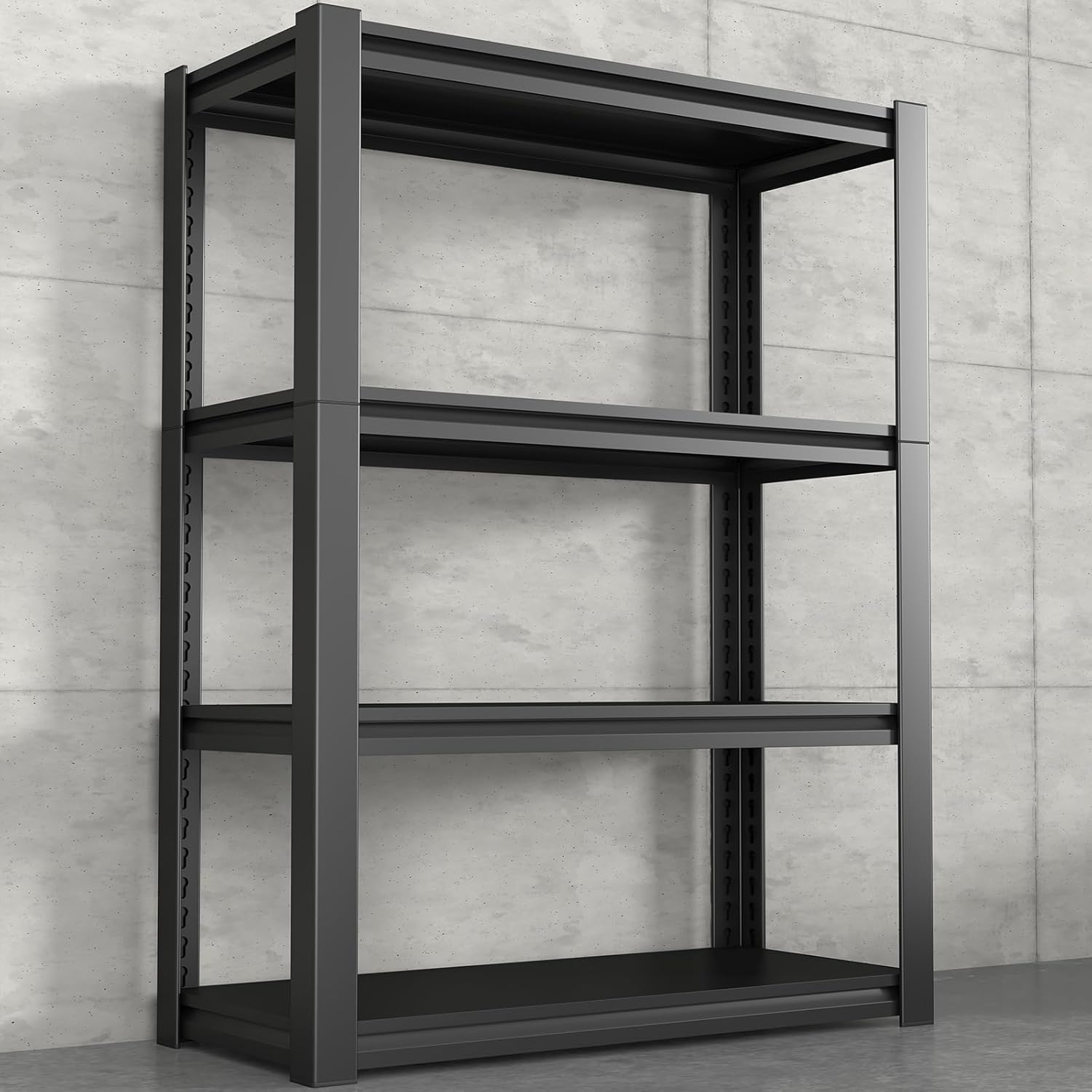 Storage Shelves,Small Shelves Unit and Storage,4 Tier Metal Shelf with Adjustable Shelves,Metal Storage Racks Heavy Duty Load 2000lb,Warehouse,Basement,Black
