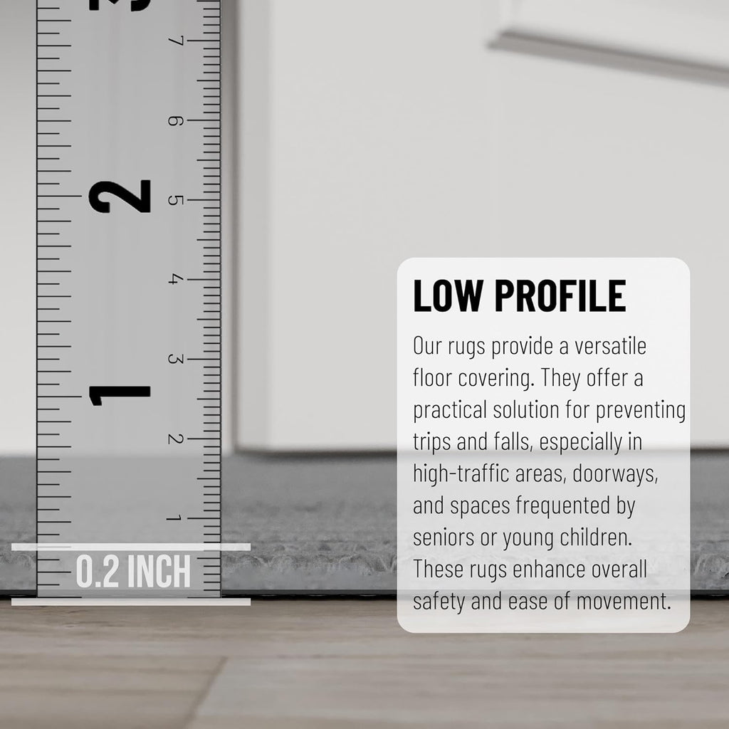 Ottomanson 2'7" x 34' Hallway Runner with Scraper Pile - Extra Durable Non-Slip Rug Mat for Indoor & Outdoor Use - Ideal for Kitchen, Entryway & Garage - High-Traffic Carpet, Gray