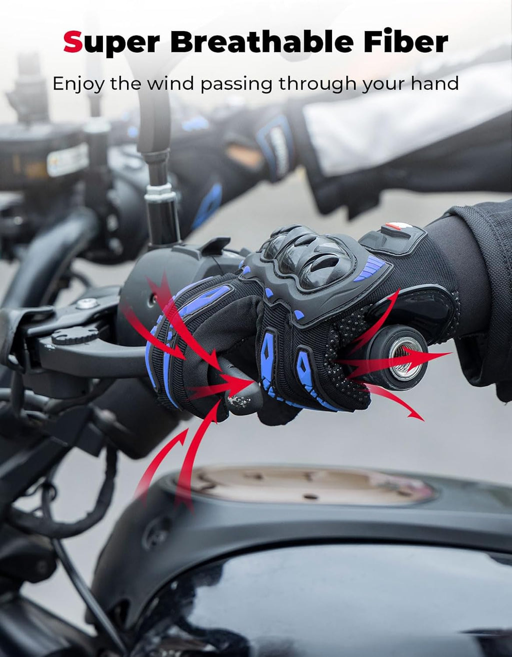 KEMIMOTO Motorcycle Gloves for Men/Women, Touchscreen Dirt Bike Gloves with Shell, Anti-Slip for Motorbike, Riding, Racing, Cycling, Dirt Bike, ATV, UTV, Motocross, BMX, Hiking