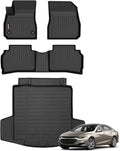 Binmotor-All Weather Car Floor Mats for Chevrolet/Chevy Malibu 2016-2025, Waterproof TPE Rubber Mats Floor Liners for Chevy Malibu Cargo Trunk Liner Accessories Mat-Black