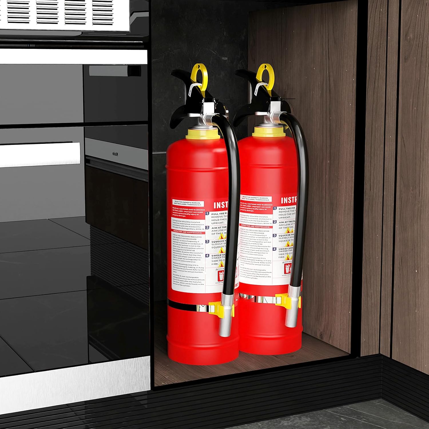ABC Dry Powder Fire Extinguisher, 4.4 lb – 2-A:10-B：C Rated for Home, Office & Vehicle, Quick Release, Easy-Grip Handle, Ideal for Electrical & Grease Fires, Car Extinguisher, Model FF2KG