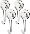 MIKEDE Magnetic Hooks, 40LB Strong Neodymium Magnet Hooks Heavy Duty, Magnetic Swivel Hooks for Hanging, Rust Proof Strong Magnets with Hook Magnetic Metal Hanger for Fridge, Toolbox - 4 Pack