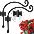 RTZEN Plant Hangers Outdoor or Indoor - Wrought Iron Metal Hanger Indoor Hook - Heavy Duty Wall Bracket Hooks for Hanging Plants Baskets Lanterns Wind Chimes - 2 Pack (Black Axe-Shape Hooks)