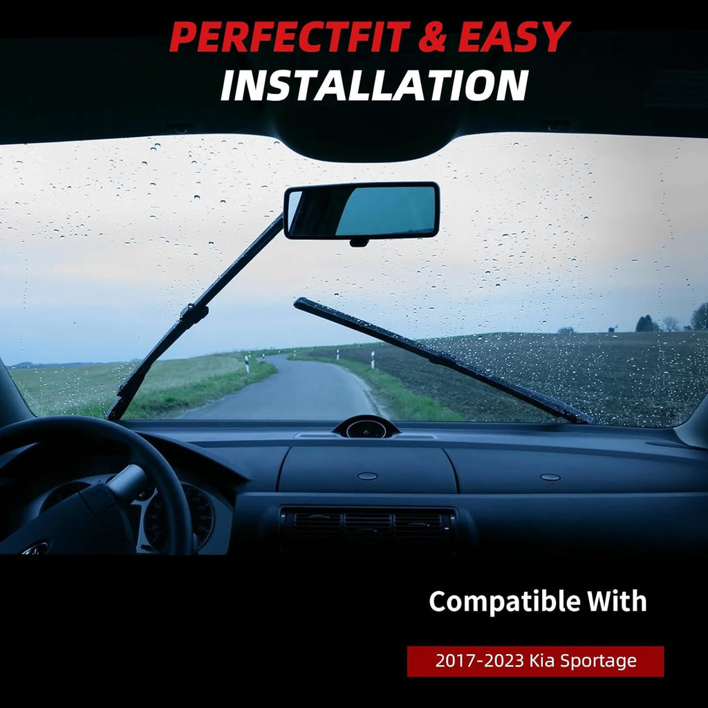 OTUAYAUTO Premium Windshield Wiper Blades - Replacement for Kia Sportage 2017-2023 - Precision Fit, All-Weather Performance, Front and Rear Wiper Blades, J/U Hook - 26"+16"+11" (Pack of 3)