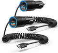 USB C Car Charger Fast Charge,2-Pack 38W PD 3.0 USB C Cigarette Lighter USB Charger with 3.5FT Type C Cable,Car Adapter Compatible with Samsung S25/S24/S23/S22 Ultra,iPhone 16 15 Pro Max SE,iPad,Pixel