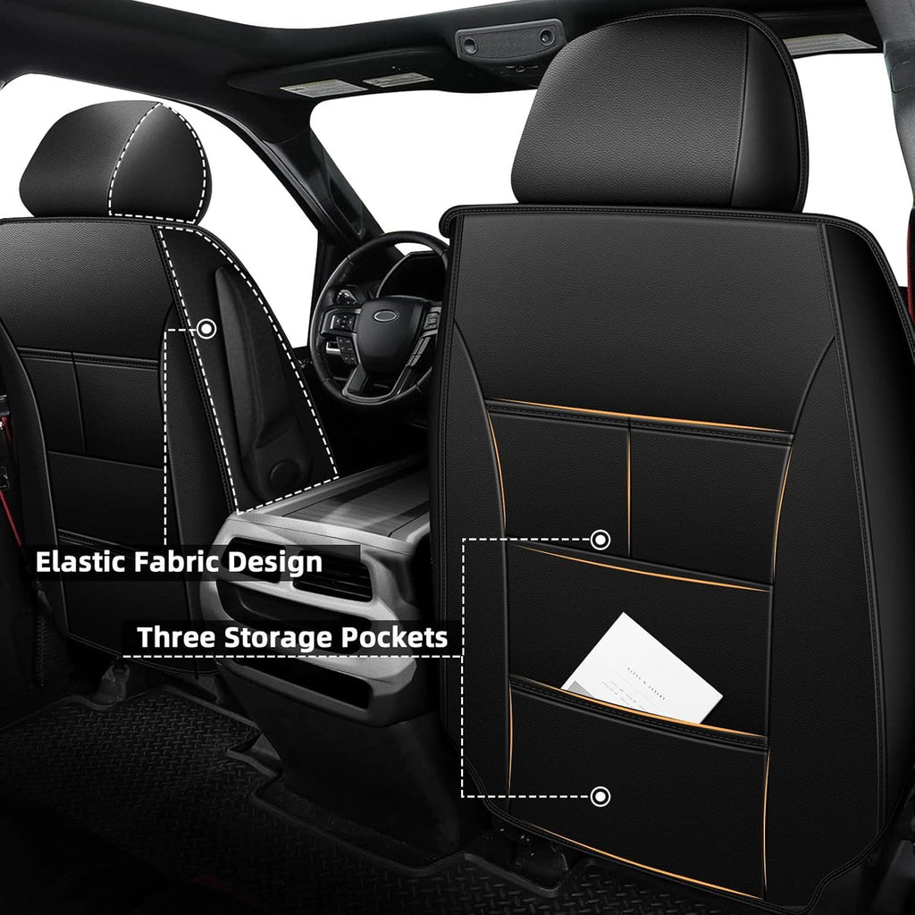 Seat Covers Fit for Honda Ridgeline 2006-2024 2025: Crew Cab 5 Seats Car Seat Covers Faux Leather Truck Pickup Seat Cushion Protector - Front Seats with Armrests(Full Set, Redline)
