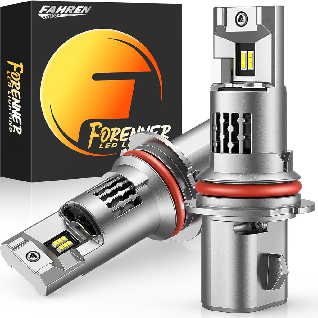 Fahren 9007 𝐋𝐄𝐃 Light Bulbs, 𝟗𝟎𝟎% High Intensity Brighter HB5 Fog Bulbs, 1:1 Size 6500K Cool White Direct Installation, IP68 Waterproof, Pack of 2