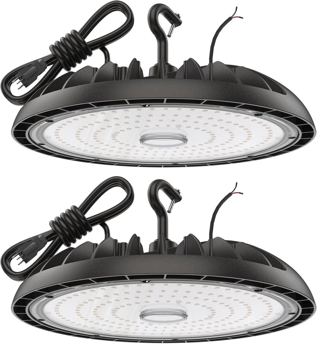 200W High Bay LED Shop Lights - 0-10V Dimmable, 30000 LM High Bay Lights 2 Pack, 5000K Daylight White, IP65 Waterproof for Garage, Warehouse, Barn, ETL Listed