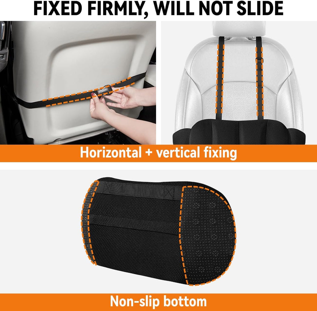 Lumbar Support Pillow for Car,Back Support for Car Seat Cushion,Adjustable Straps Securely Fixed Car Lumbar Support Pillow for Office Chair (Beige)