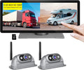 RV Wireless Backup Cameras with 10.26 inch Touch Monitor for Car Truck Trailer Bus Camper Motorhome, DVR Video Recording, Infrared Night Vision, Two Rear Side Wide View Back Up Camera Split Screen