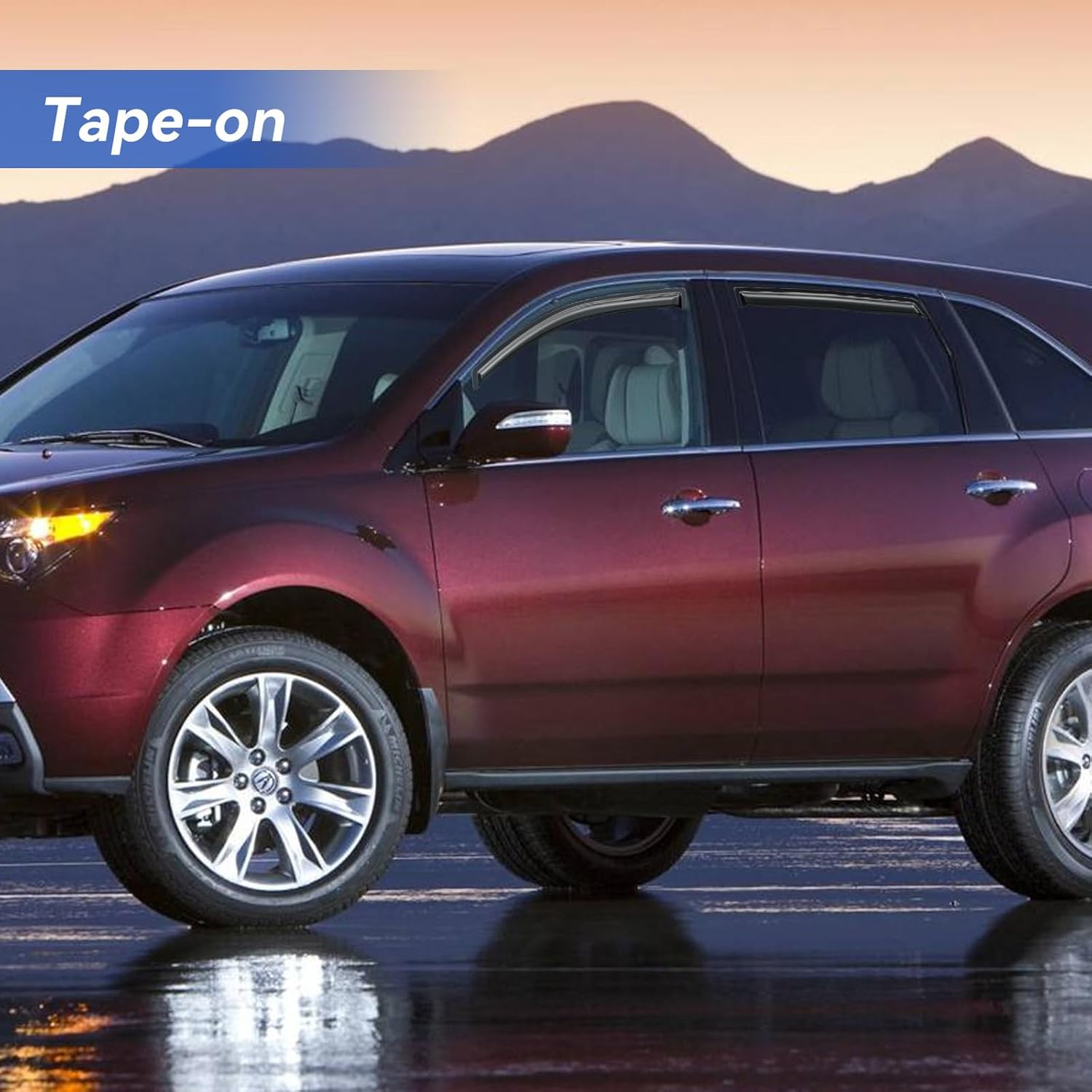 Window Visors Rain Guards Shield for 2007-2013 Acura MDX, Out-Channel Window Vent Wind Deflectors Visors Shades for 07 08 09 10 11 12 13 Acura MDX