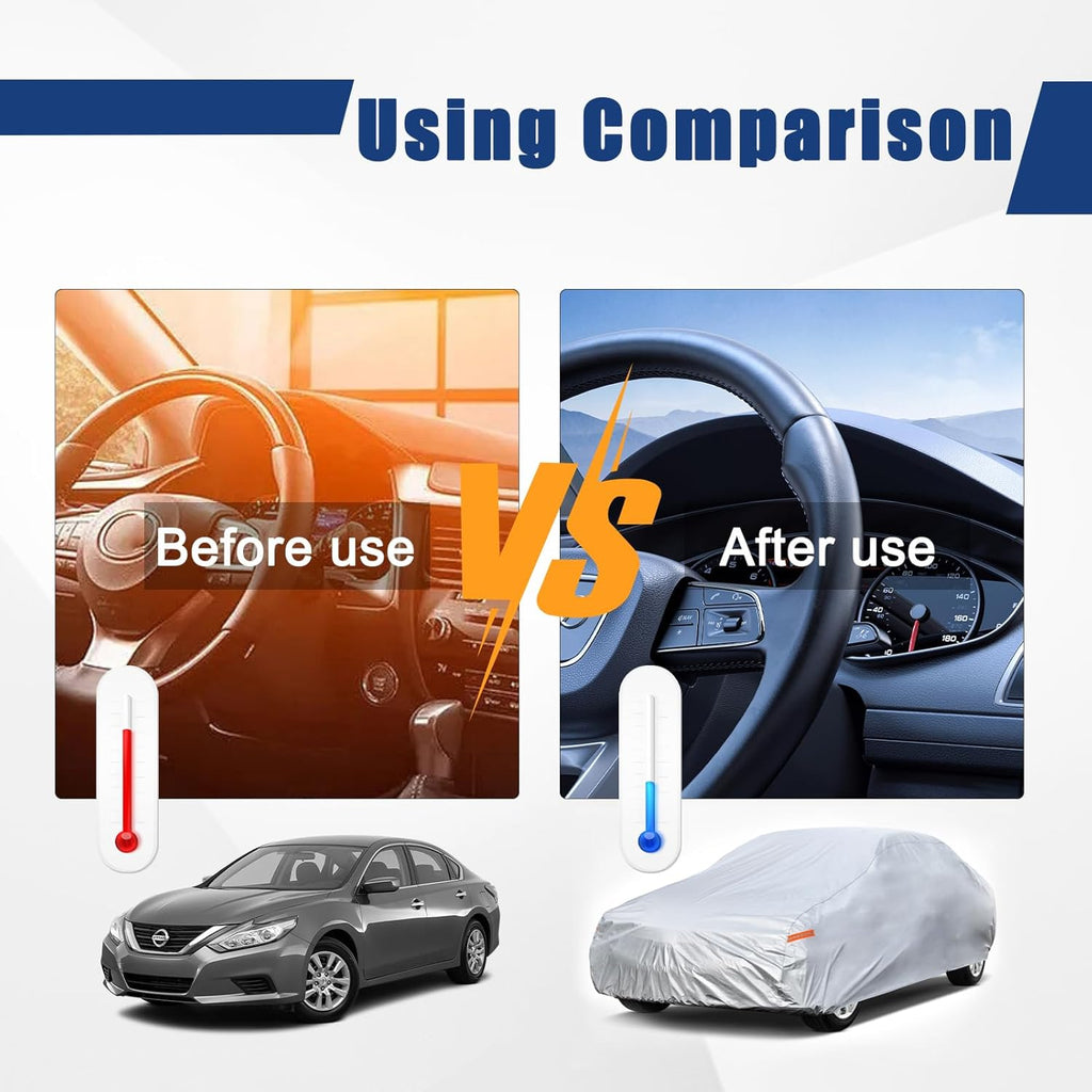 Kayme 6 Layers Car Cover Custom Fit for Mazda Miata MX-5 MX5 (1990-2025) Waterproof All Weather for Automobiles, Outdoor Full Cover Rain Sun UV Protection.Sliver