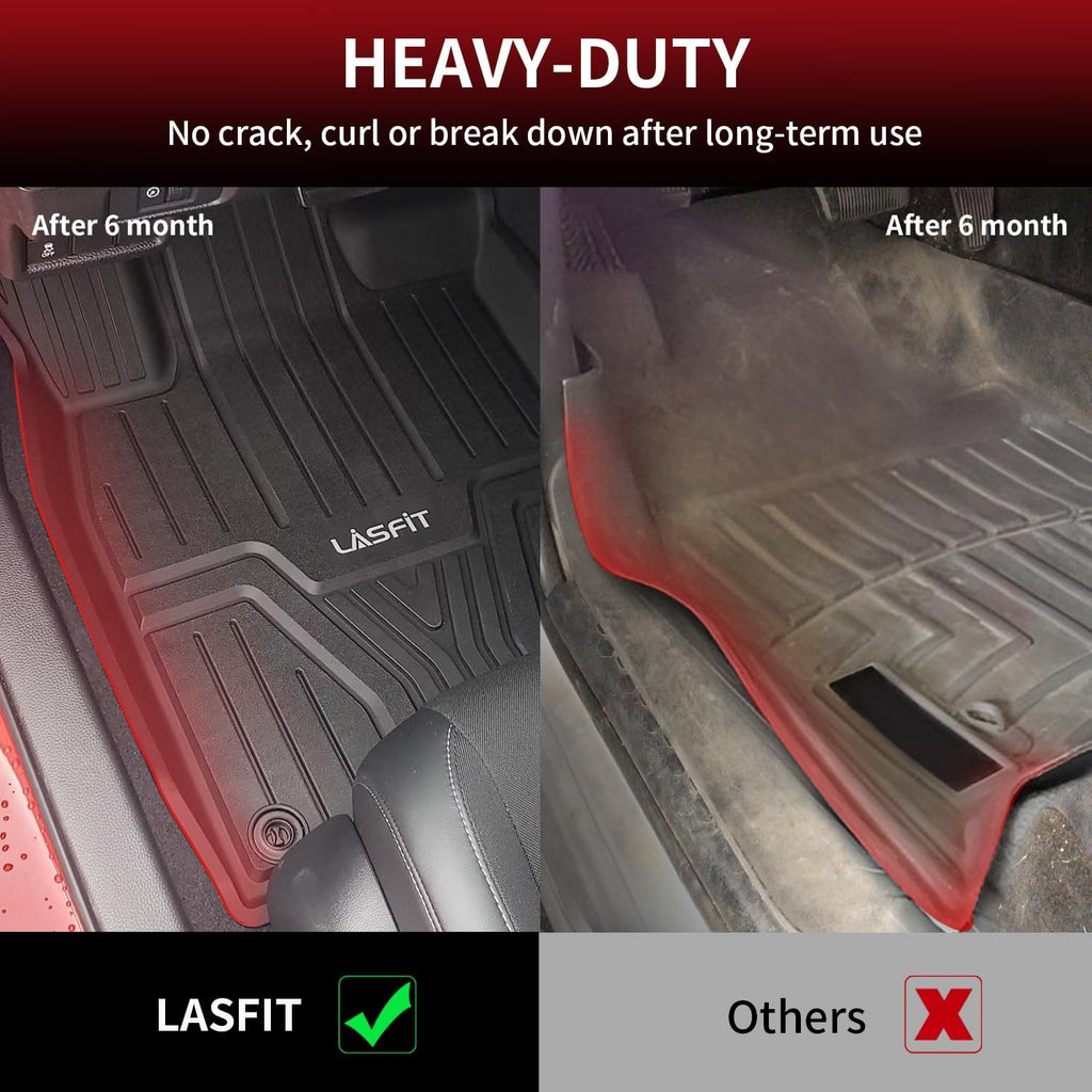 LASFIT Floor Mats and Trunk Mat for Honda Civic Sedan 2022-2025 2026 Rear with USB Ports (Not for Hatchback & 2025 Hybrid), TPE All Weather Car Floor Liners - 1st & 2nd Row & Cargo Liner, Black