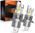 SEALIGHT H4 9003 HB2 Fog Bulbs, 30000LM 6500K Cool White, 1:1 Mini Size, H4 Bulb with 13000RPM Cooling Fan, 3 Mins Plug-N-Play, Non-Polarity, Pack of 2