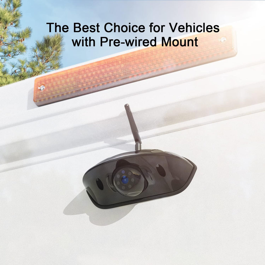 Fookoo HD 1080P 7" Wireless RV Backup Camera System for Furrion Pre-Wired RV Truck Camper, 7" IPS DVR Monitor & Rear View Camera, IR Night Vision IP69 Waterproof DIY Parking Lines - DW7Y5