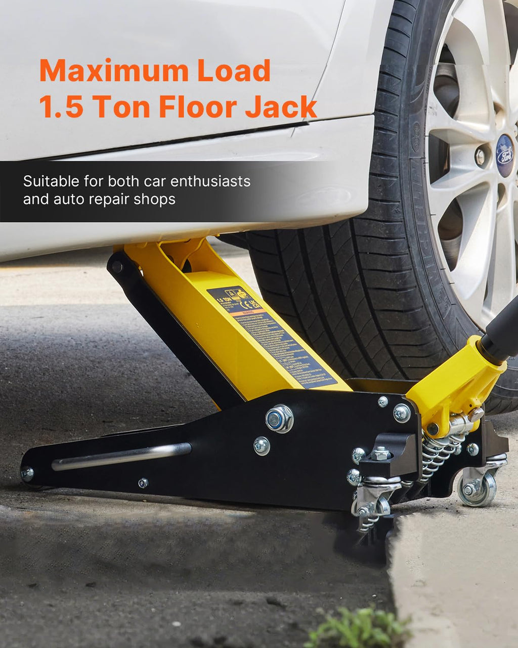 VEVOR Low Profile Floor Jack 1.5 Ton (3300 LBS), Aluminum and Steel Race Ground Elevator with Dual Pistons Quick Lift Pump Auto Repair Car Maintenance, Lifting Range 3-3/20"-14-10/27"