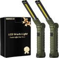 Coquimbo Tool Gifts for Men Him, Rechargeable LED Work Light Grill Light with Magnetic Base and Hook 5 Modes 360° Rotate Mechanic Light Birthday Gifts for Dad Husband Men (2 Pack Green)