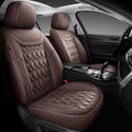 Car Seat Covers Full Set, Leather Seat Covers for Cars, Car Seat Protector Waterproof, Non-Slip Car Interior Covers Fit for Most Cars, SUV, Vans, Trucks,2Seaters,Full Set,Brown