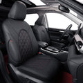 coverdream Custom Fit Camry Car Seat Covers for 2025 Toyota Camry XLE,XSE,Full Coverage Waterproof Leather Seat Protector(Full Set,Black/Red)