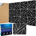 8 Pack 2-Layer Soundproof Wall Panels, 12 x 12 x 0.43 in Sound Proof FoamPanels for Walls, 1.2lb/ft* High Density, Thicker 0.43 in, 3D AcousticPanels,Artistic Noise Dampening Panels Black&white