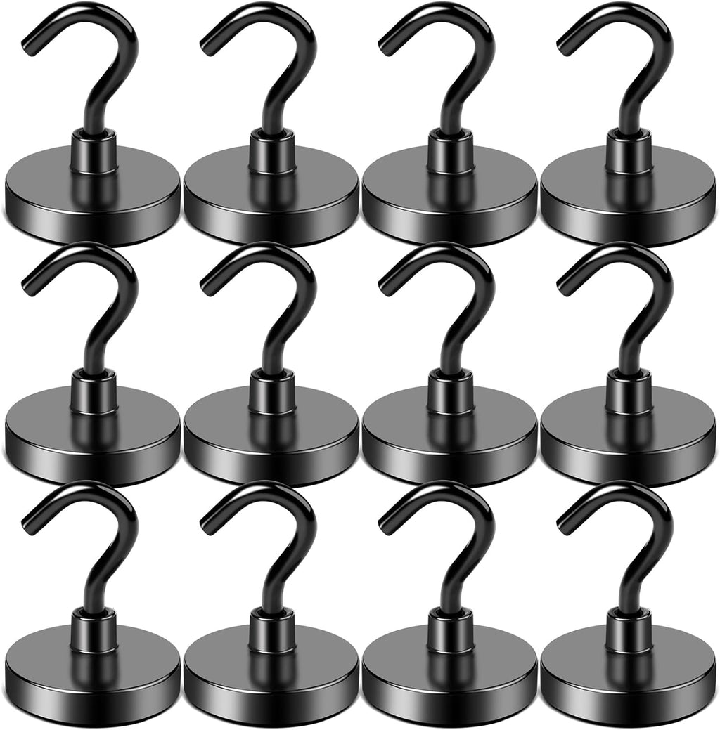 LOVIMAG Magnet Hooks for Cruise Cabin, 80lbs Cruise Door Magnets with Epoxy Coating, Cruise Must Haves for Travel, Strong Magnetic Hooks for Classroom, Kitchen Essentials, Locker Organizer, -12 Pcs