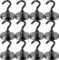 LOVIMAG Magnet Hooks for Cruise Cabin, 80lbs Cruise Door Magnets with Epoxy Coating, Cruise Must Haves for Travel, Strong Magnetic Hooks for Classroom, Kitchen Essentials, Locker Organizer, -12 Pcs