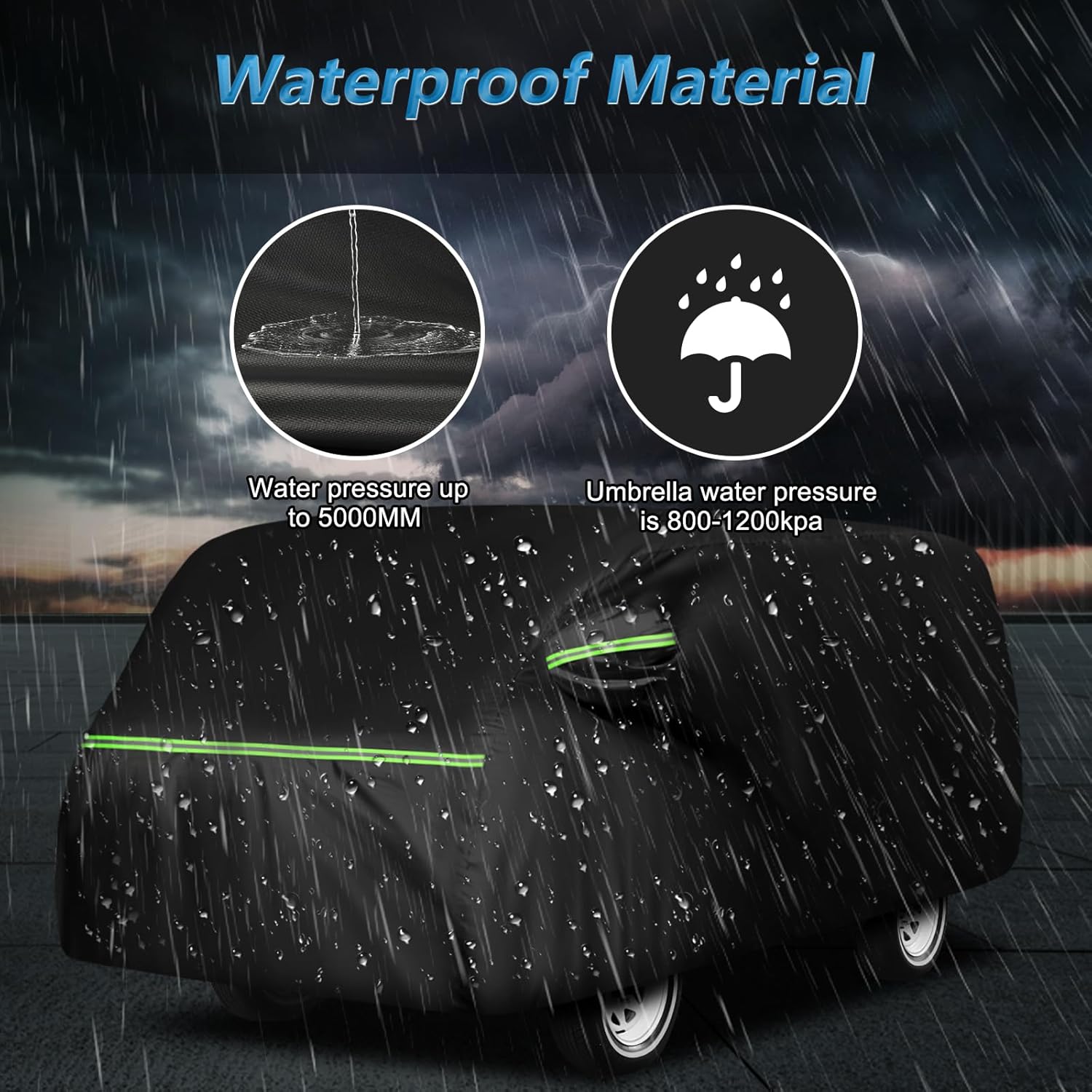 Car Cover for 1964-1970 Dodge A100 for VW Bus T1 T2 T3 1950-1992, 420D Oxford Cloth Sun Heat Protection Outdoor Covers with Driver Side Zipper Windproof Heavy Duty All Weather
