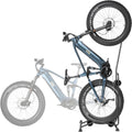 CyclingDeal Upright E Bike Fat Tire Bike Stand - Vertical & Horizontal Bike Rack Bicycle Storage Stand - Vertical E Bike Rack Garage - Fat Tire Bike Storage Rack - Holds Bikes up to 110 lbs