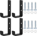Heavy Duty Garage Hooks for Hanging, 4pcs Black Garage Storage Wall Mount J Hook Heavy Duty, J Utility Hooks for Extension Cord Tool Cable, Clothes, Keys Hook (4Pcs)