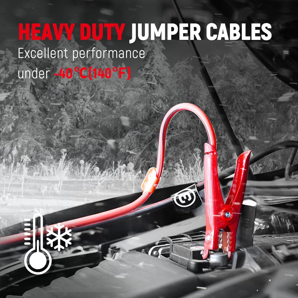 TOPDC 4 Gauge 25 Feet Jumper Cables for Car, SUV and Trucks Battery, Heavy Duty Automotive Booster Cables for Jump Starting Dead or Weak Batteries with Carry Bag, (TD-P0425)