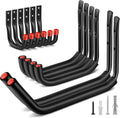 Nacial 12 Pack Garage Hooks Heavy Duty, 15" & 9.8" & 3.5" Kayak Storage Hook with EVA Pads, 100LBS Capacity Garage Hooks for Hanging Bikes, Kayak Folding Chairs and Hanging Ladders