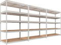 HOMEDANT White 5 Tier Laminated Boltless Heavy Duty Garage Storage Adjustable Wide Size Metal Shelving Unit Utility Rack Shelves Organization Shelf Shed Warehouse 47.7" W x 24.1" D x 71.3" H 3Pack