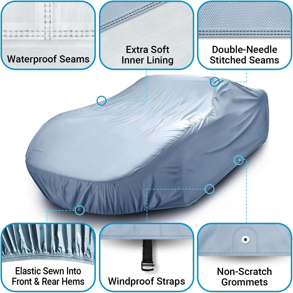 iCarCover Premium Car Cover for 1978-1981 Buick Century Sedan, Coupe Heavy Duty Waterproof All-Weather Automobiles Custom Fit Indoor Outdoor UV Snow Protection Covers with Straps and Bag