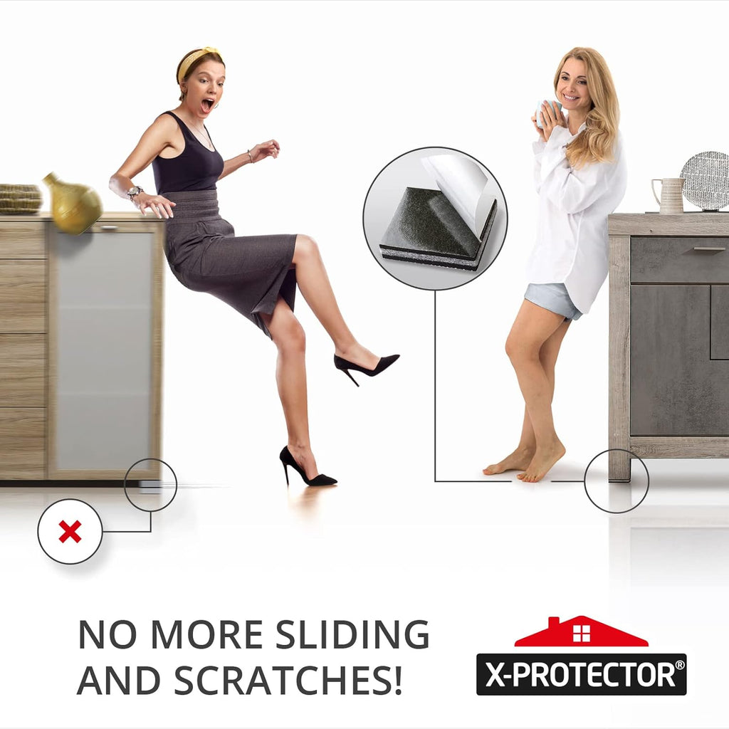Non Slip Furniture Pads X-PROTECTOR - 16 pcs 2" - Premium Furniture Grippers! Rubber Feet Hardwood Floor Protectors for Furniture Legs - Couch Stoppers - Keep Your Furniture in Place Forever!