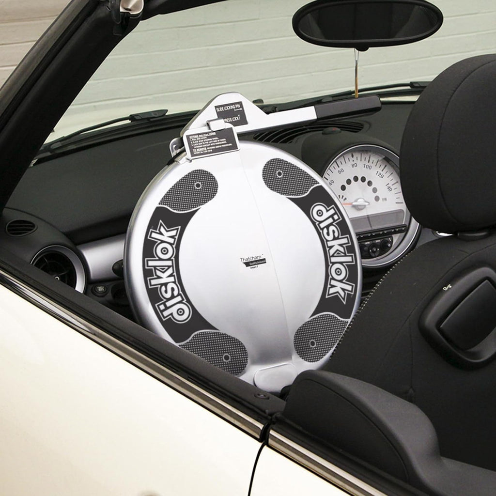 Security Device - Steering Wheel Lock - Full Cover - Silver - Thatcham Approved (Medium, 15.4in - 16.3in)