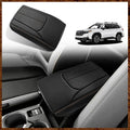 Muslogy Center Console Cover Compatible with Subaru Forester 2025 Accessories Armrest Cover Lid Cushion Protector Anti-Scratch Vegan Leather Extra Soft (Black/Brown Stitching)